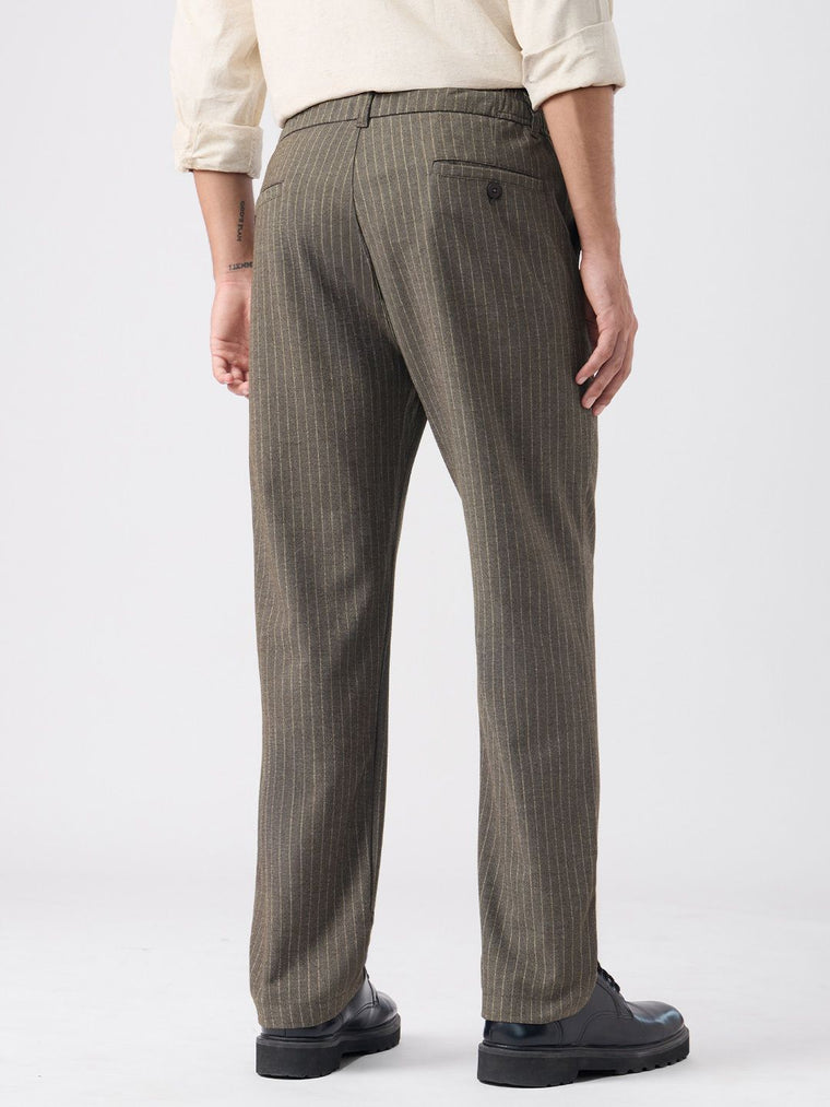 Super Pants: Brown Stripes Men Super Flex Pants