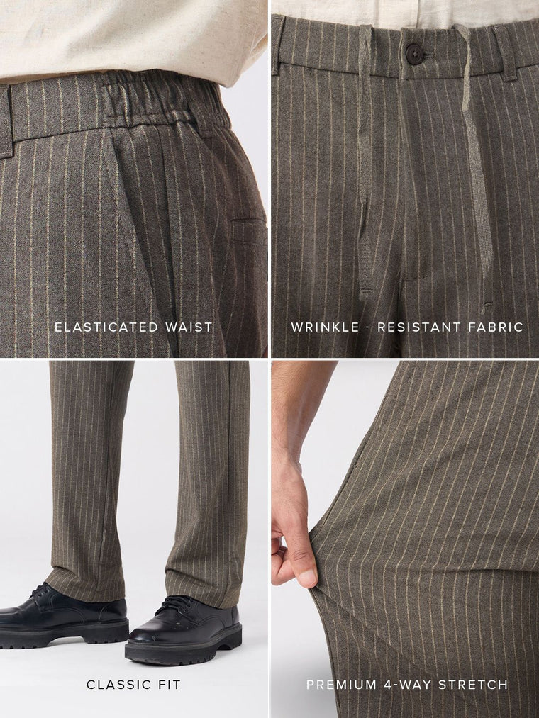 Super Pants: Brown Stripes Men Super Flex Pants