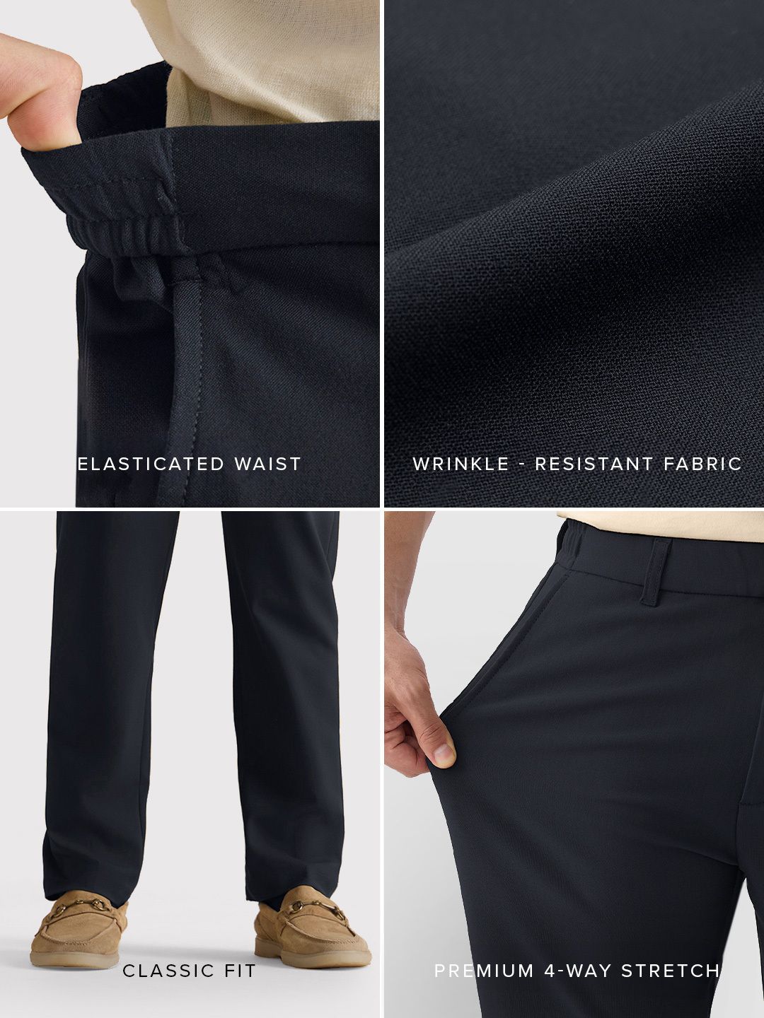 Super Pants: Azure Blue (Classic Fit) Men Super Flex Pants