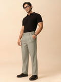 Pleated Striped Pants: Khaki Men Korean Pants