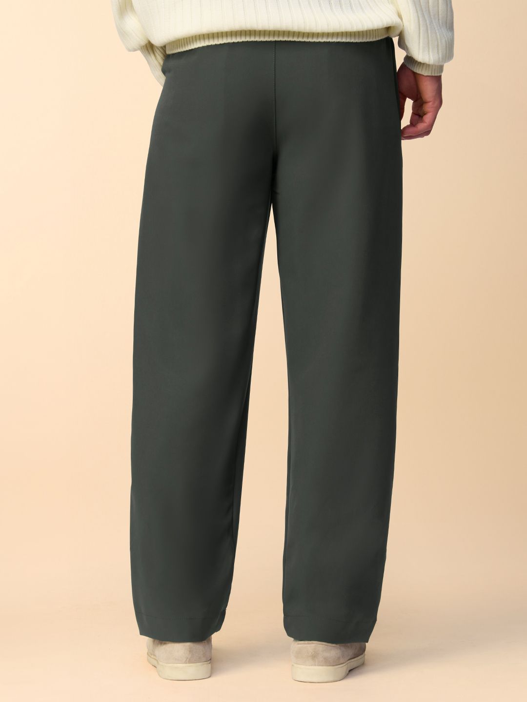 Korean Pants: Dark Olive Men Korean Pants