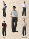 Korean Pants: Dark Olive Men Korean Pants