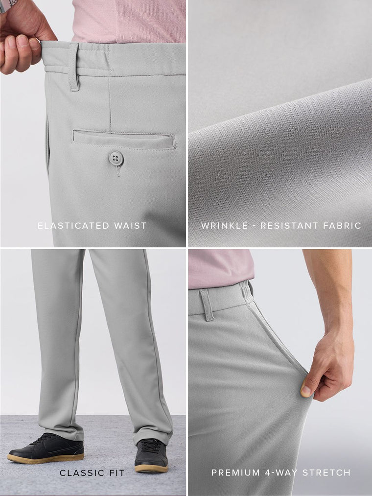 Super Pants: Cloud Grey (Classic Fit) Men Super Flex Pants