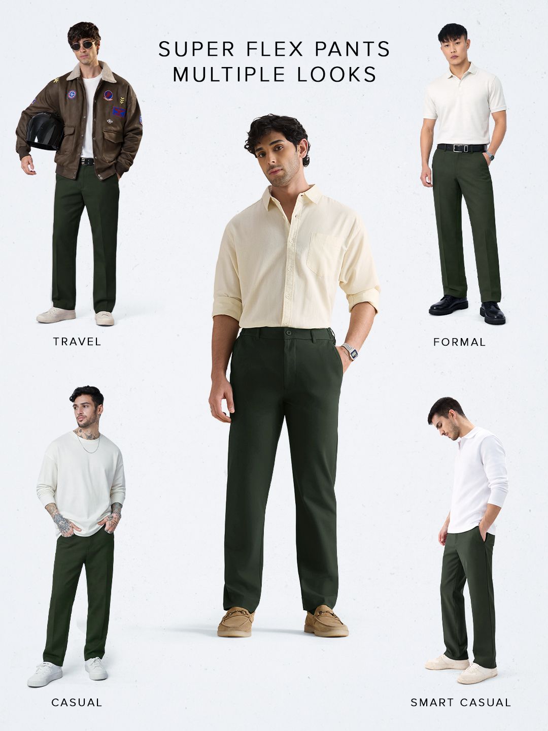 Super Pants: Hunter Green (Classic Fit) Men Super Flex Pants