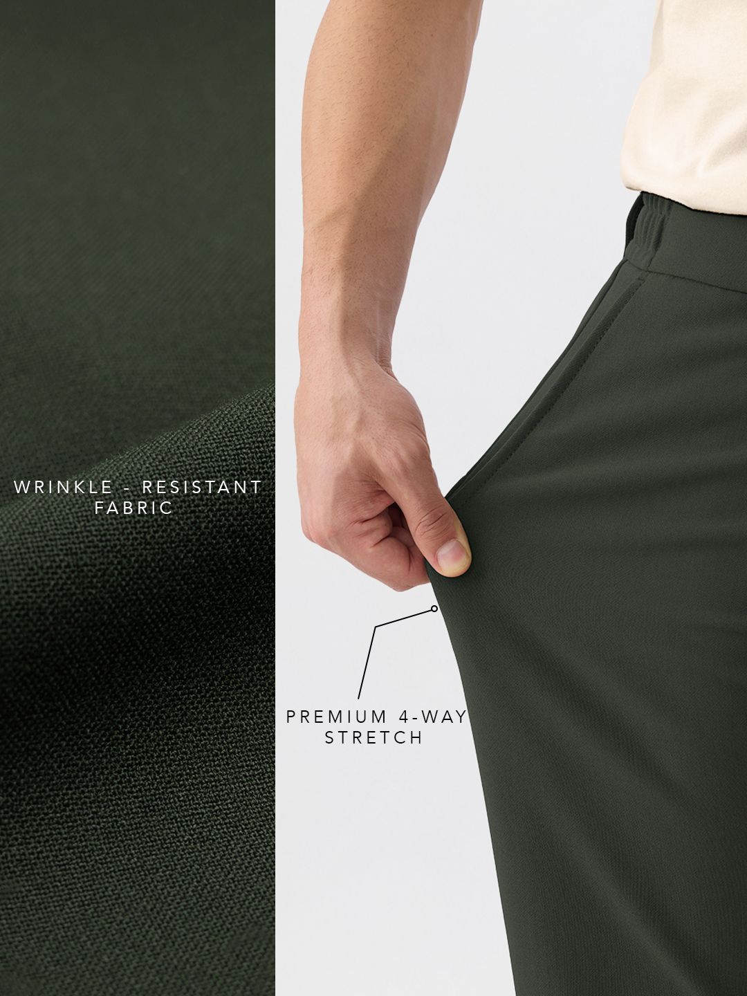 Super Pants: Hunter Green (Classic Fit) Men Super Flex Pants