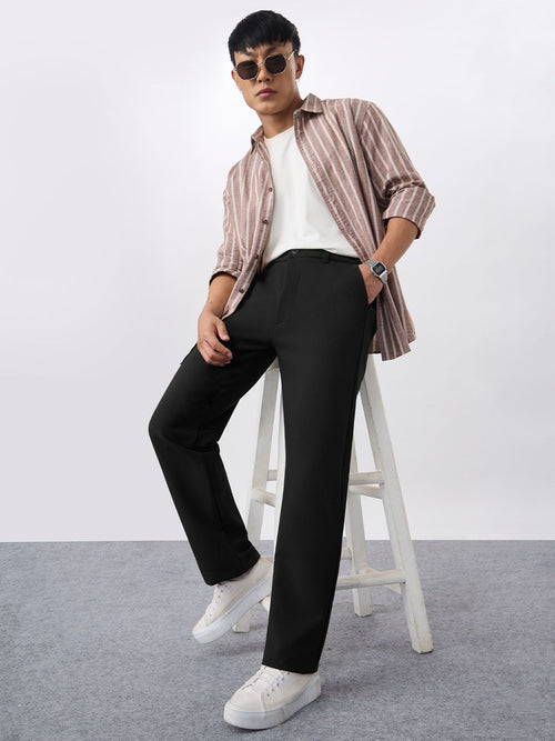 Super Pants: Black (Classic Fit) Men Super Flex Pants