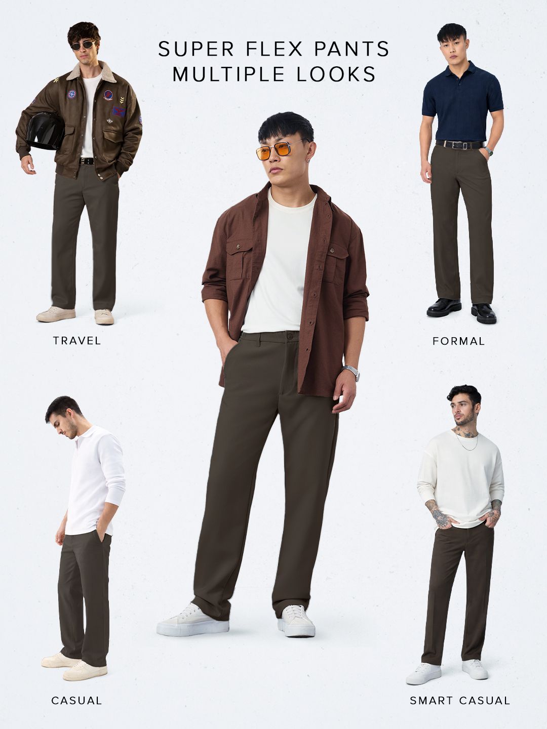 Super Pants: Mocha (Classic Fit) Men Super Flex Pants