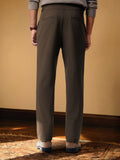 Gurkha Pants: Pecan Brown Stripes Men Super Flex Pants