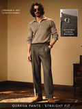 Gurkha Pants: Pecan Brown Stripes Men Super Flex Pants