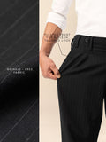 Pleated Striped Pants: Black Men Korean Pants