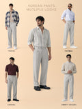 Korean Pants: Light Grey Men Korean Pants