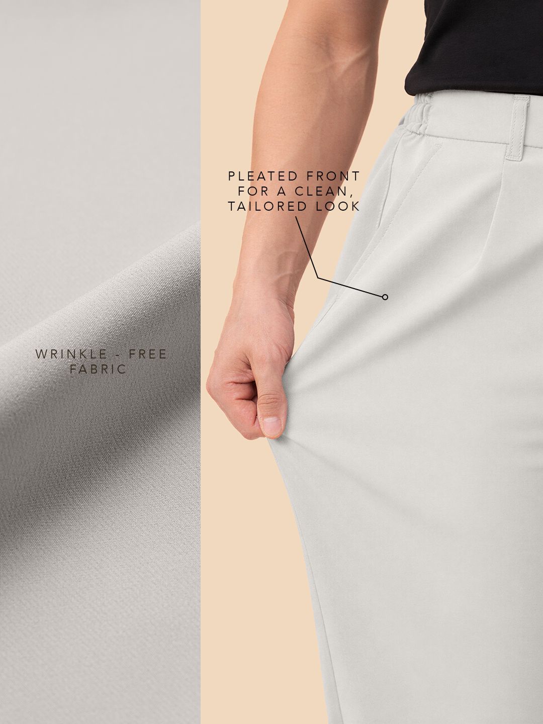 Korean Pants: Light Grey Men Korean Pants
