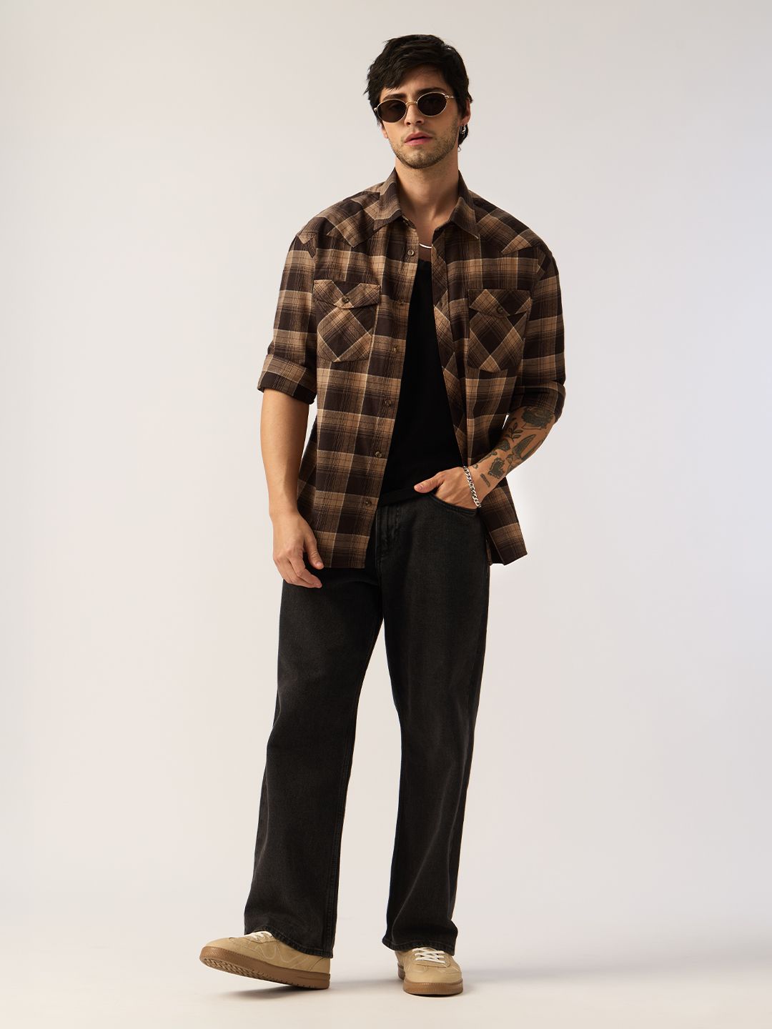Plaid Shirt: Carafe Men Utility Shirts