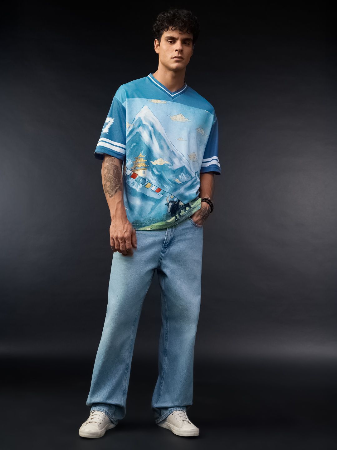 Tibetan Tales: Blue Sky Oversized Jerseys