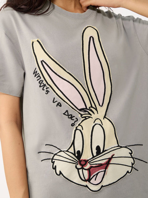 Looney Tunes: Bugs Face Women Oversized T-Shirts