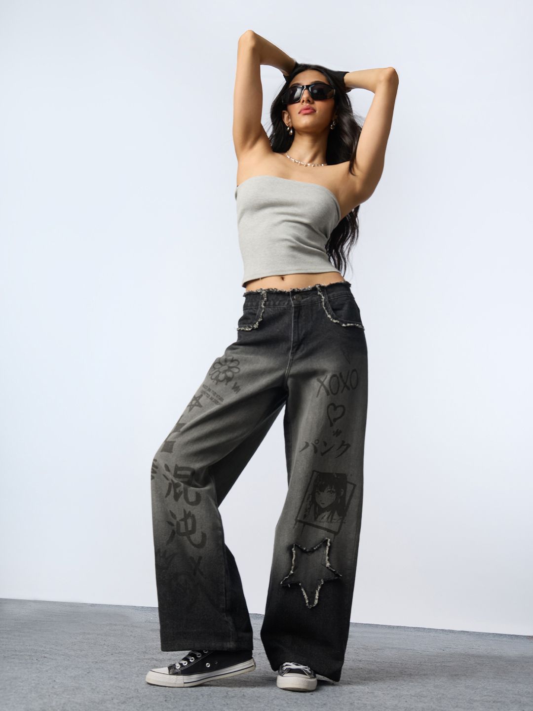 Baggy-Fit Denim: Cosmic Queen Women Baggy Denims
