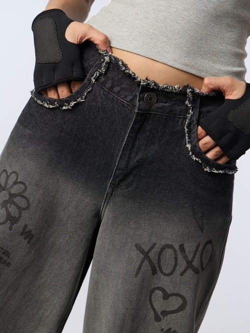 Baggy-Fit Denim: Cosmic Queen Women Baggy Denims
