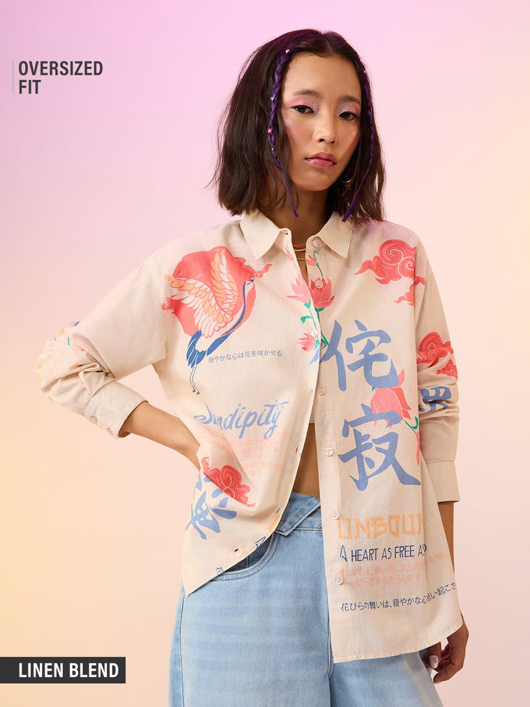 Cotton Linen Shirt: Unbound Women Oversized Shirts