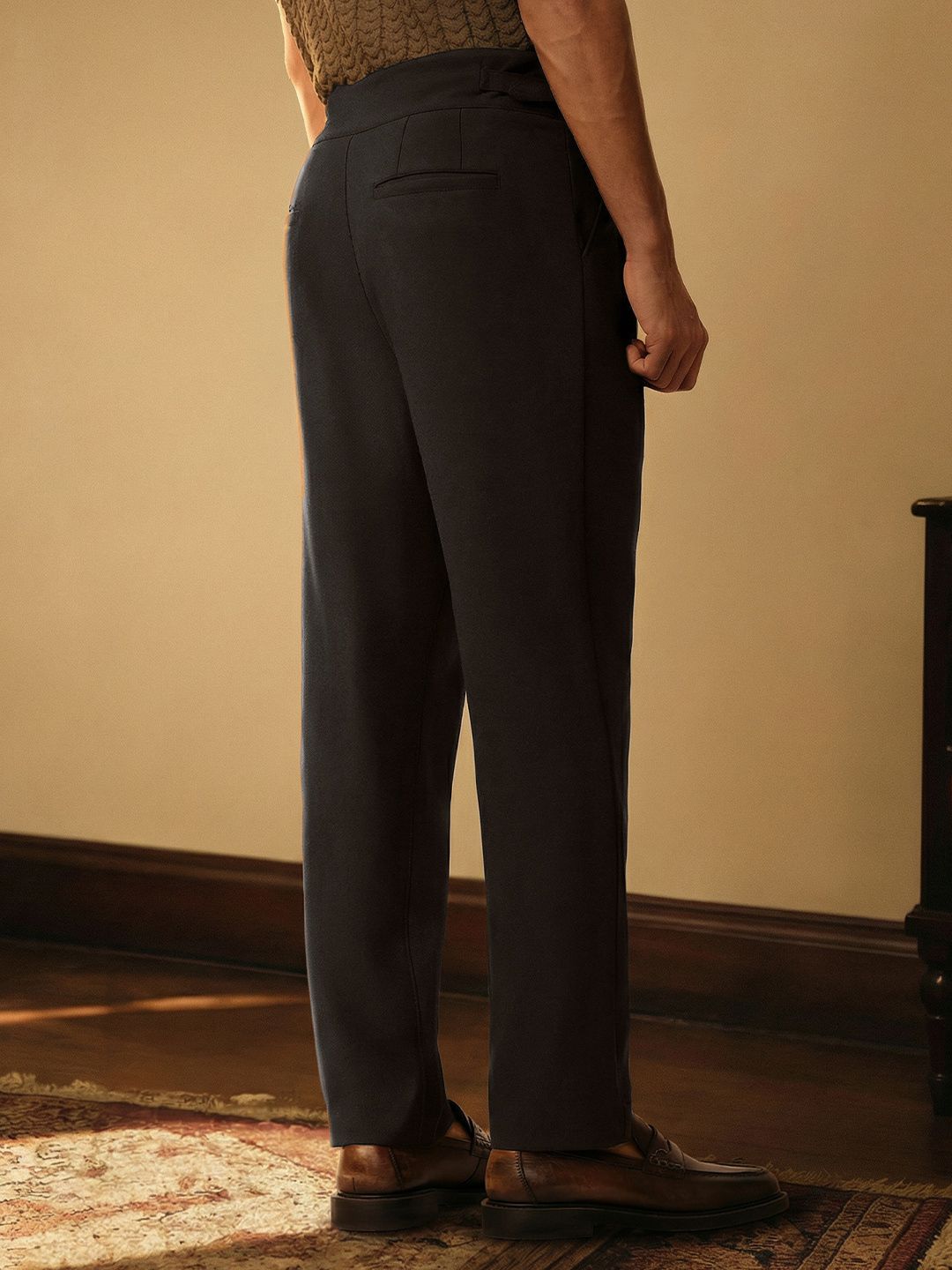 Gurkha Pants: Dark Brown Men Super Flex Pants