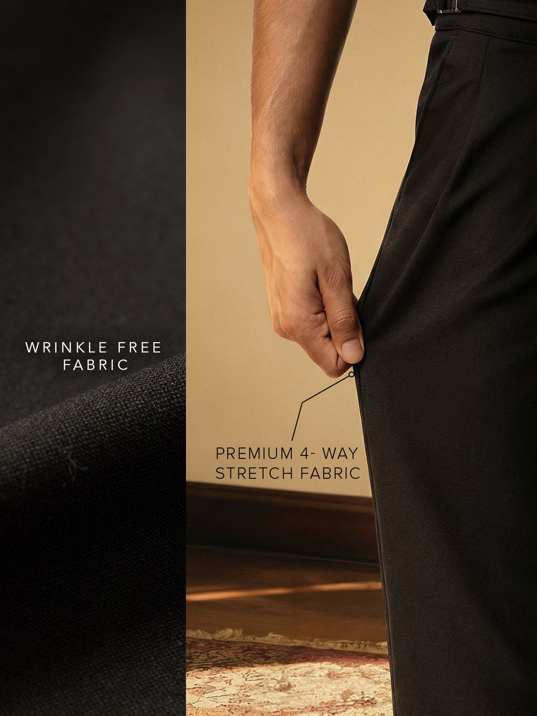 Gurkha Pants: Dark Brown Men Super Flex Pants