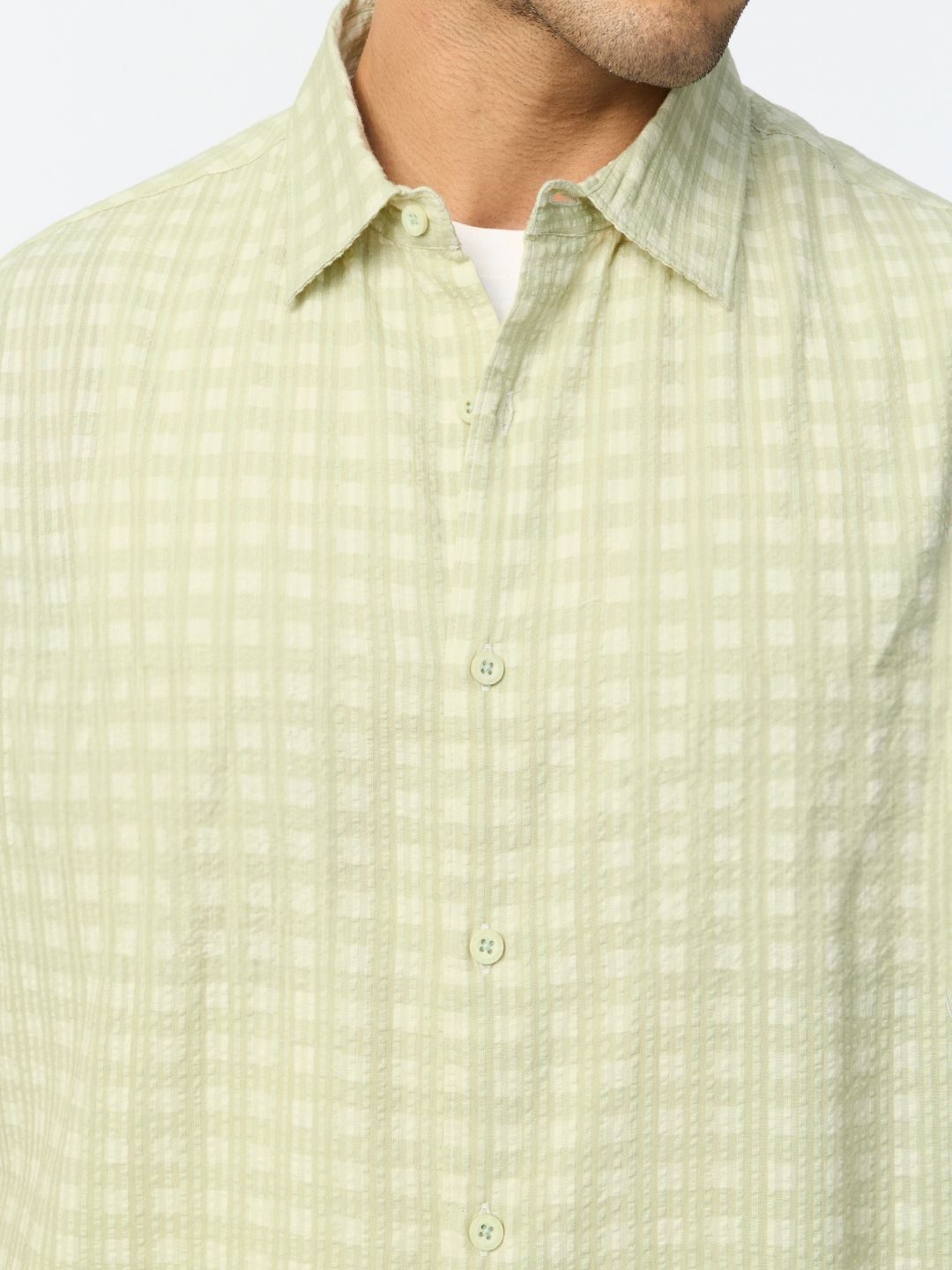Textured Shirt: Olive Mist Men Textured Shirts