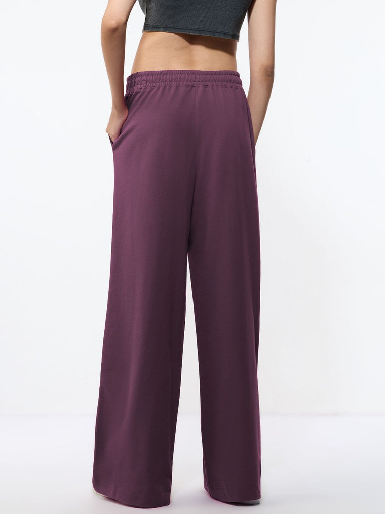 Wide Solid Joggers: Orchid Women Wide Joggers