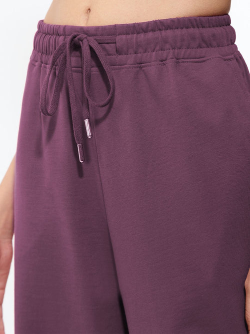 Wide Solid Joggers: Orchid Women Wide Joggers