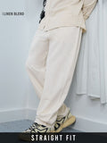Cotton Linen Pants: Ecru Cotton Linen Pants