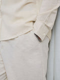 Cotton Linen Pants: Ecru Cotton Linen Pants