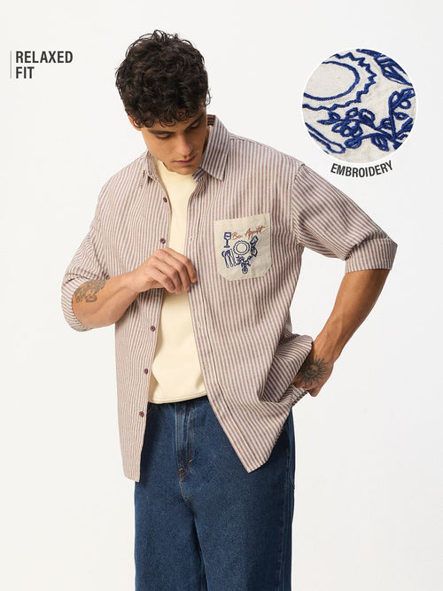 Cotton Linen Stripes: Bon Appetit Cotton Linen Shirts