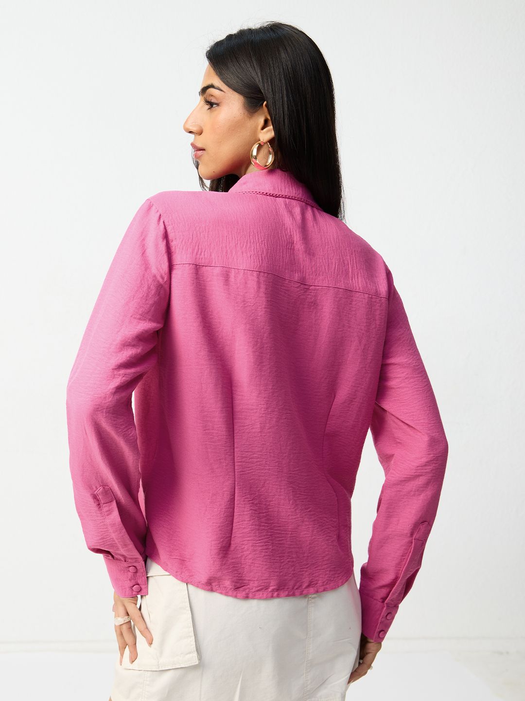 Classic Solids: Raspberry Pink Women Regular Shirts