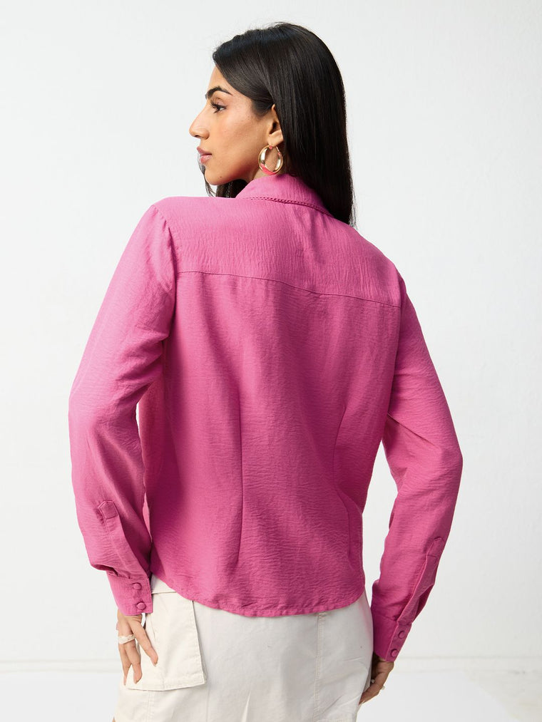 Classic Solids: Raspberry Pink Women Regular Shirts