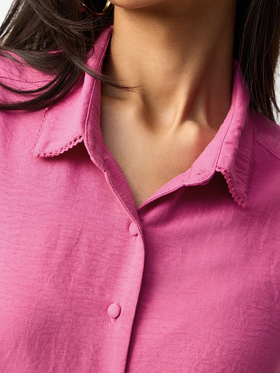 Classic Solids: Raspberry Pink Women Regular Shirts