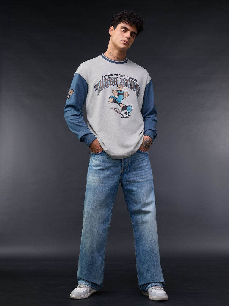 Popeye: Strong To The Finish Oversized Full Sleeve T-Shirts