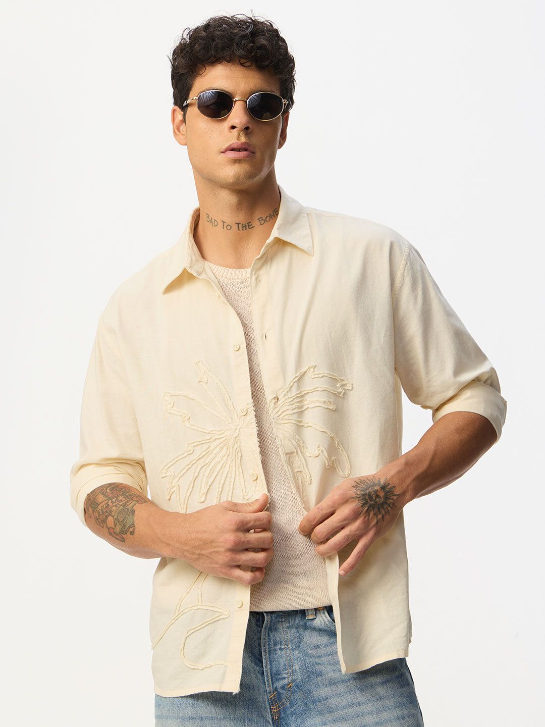 Cotton Linen: Breezy Beige Cotton Linen Shirts