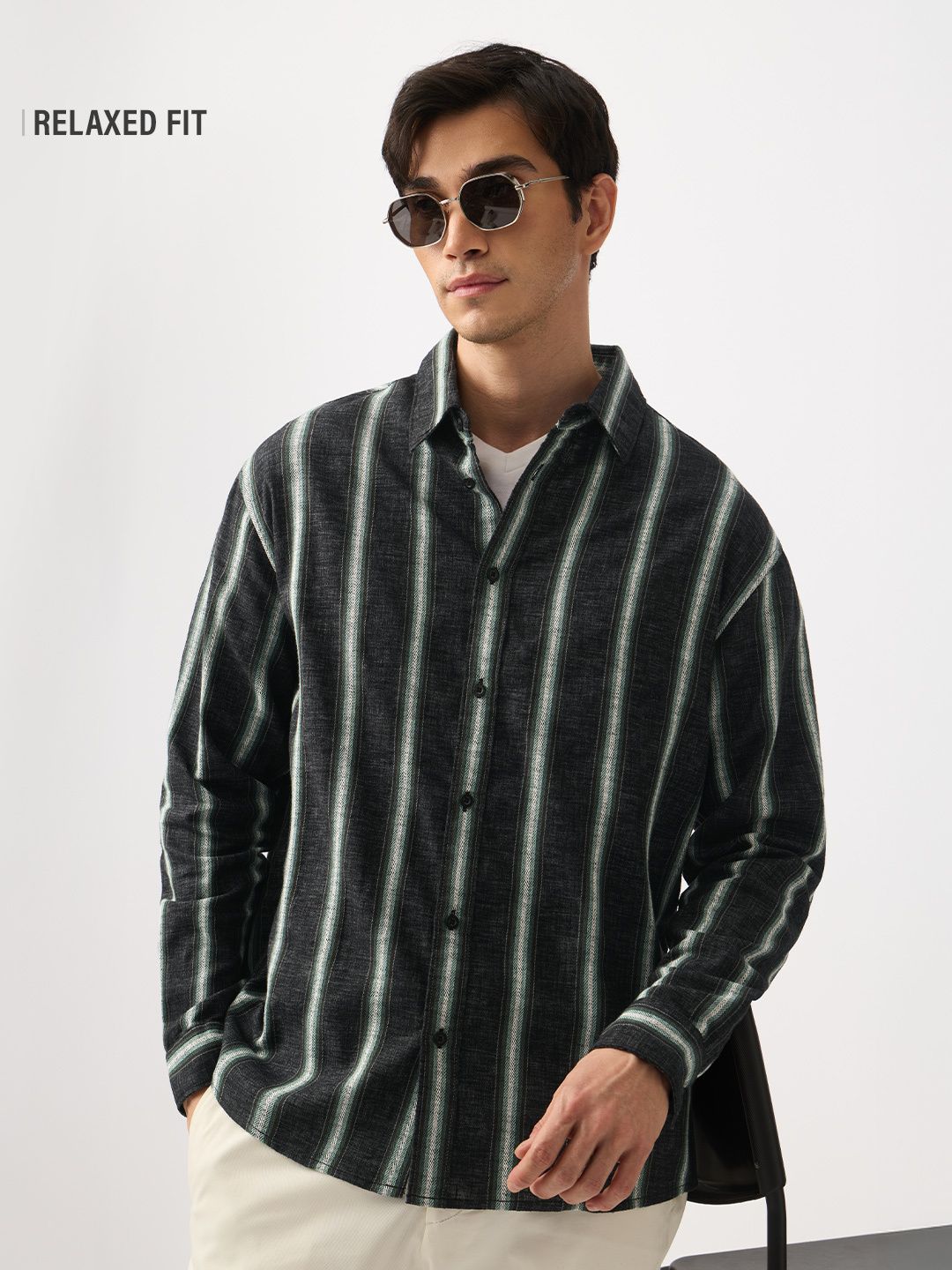 Relaxed Shirt: Saturn Men Textured Shirts