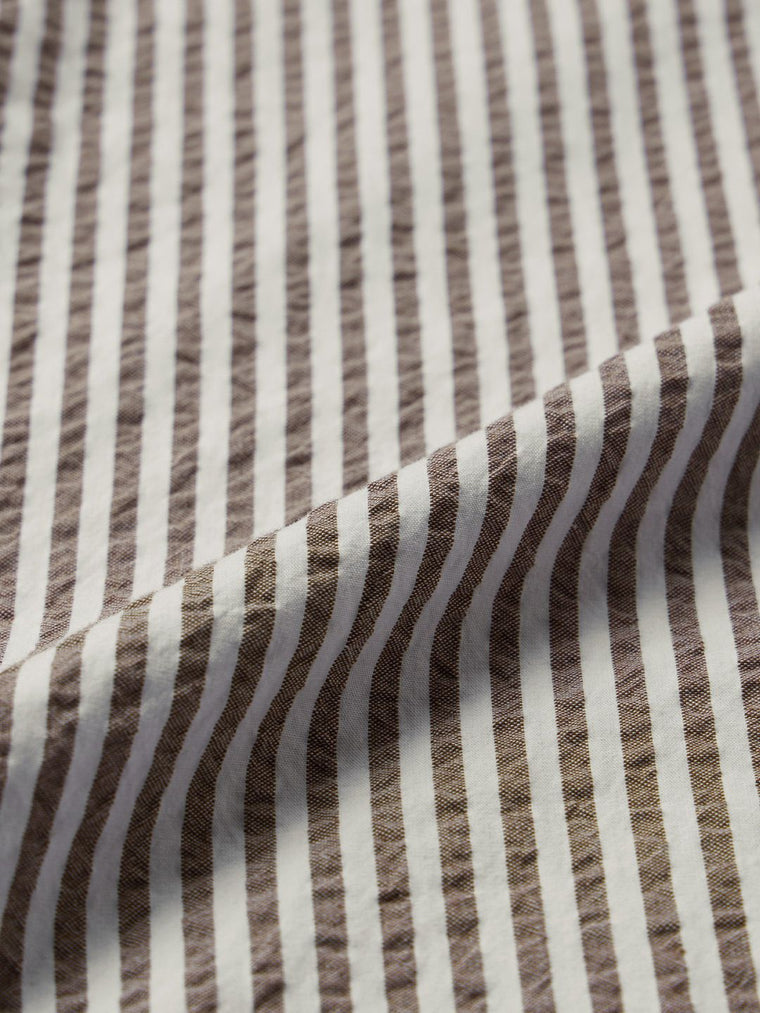 Seer Sucker Stripes: Almondine Oversized Shirts