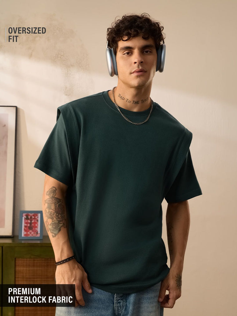 Korean T-shirt: Emerald Oversized T-Shirts