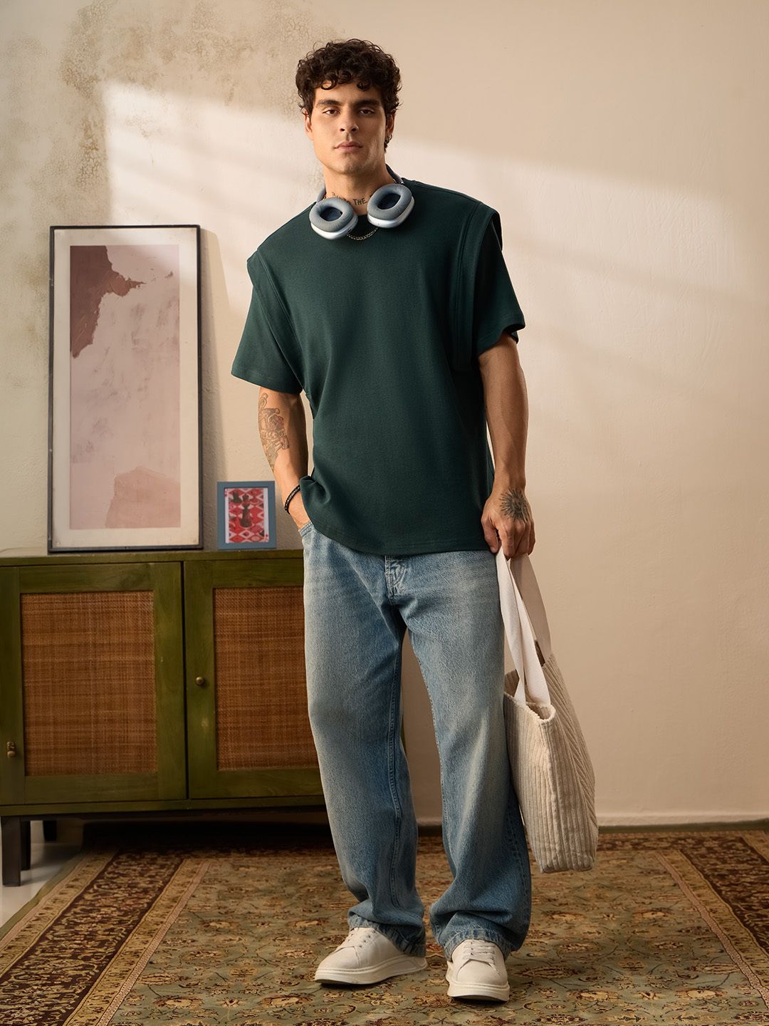 Korean T-shirt: Emerald Oversized T-Shirts