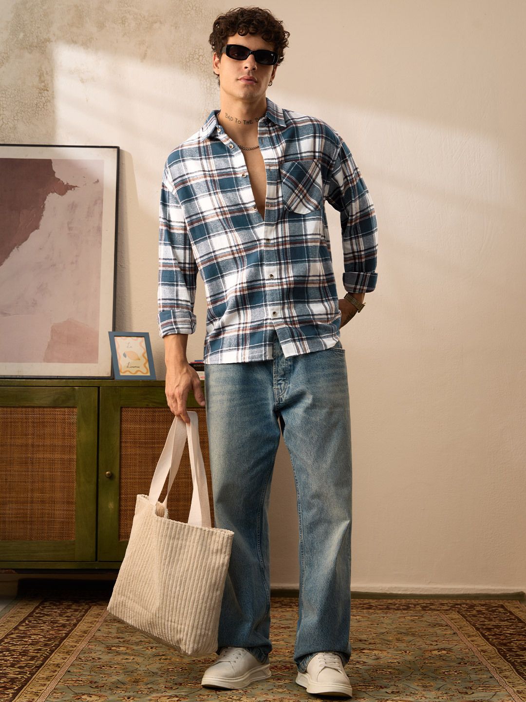 Plaid: Blue And White Shirts