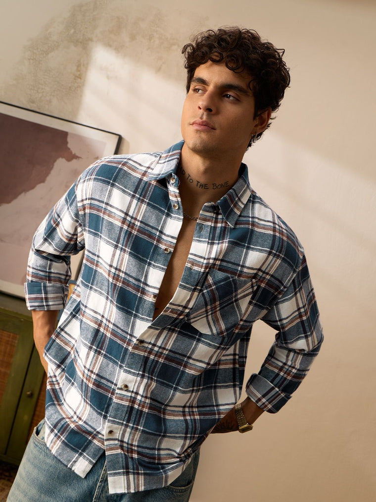 Plaid: Blue And White Shirts