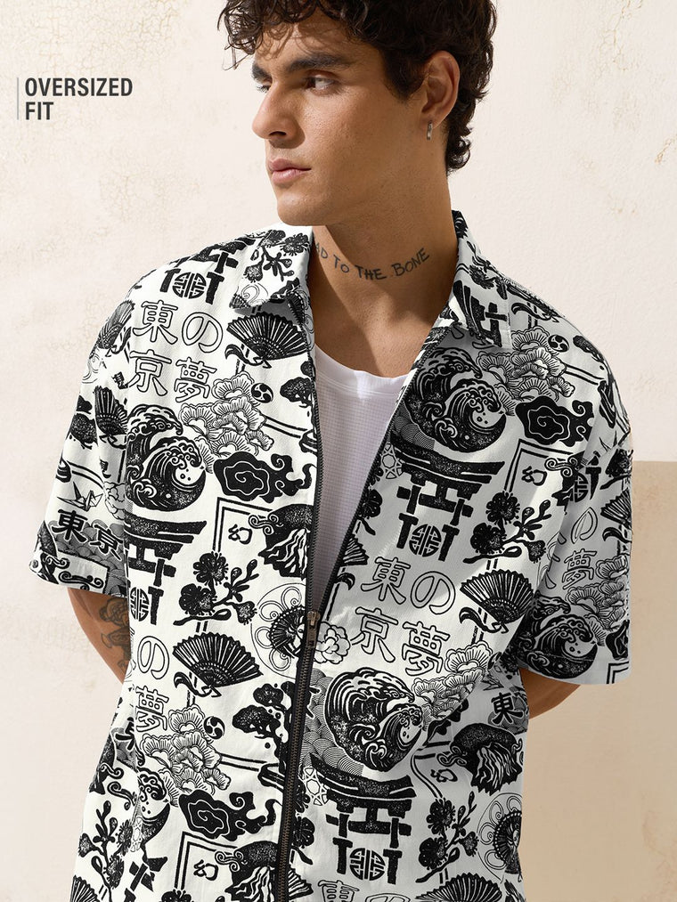 Zipper Shirt: Tokyo Dreams Oversized Shirts
