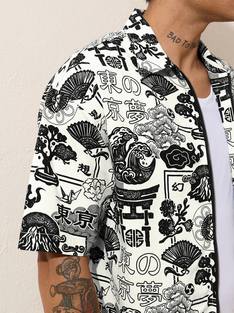 Zipper Shirt: Tokyo Dreams Oversized Shirts
