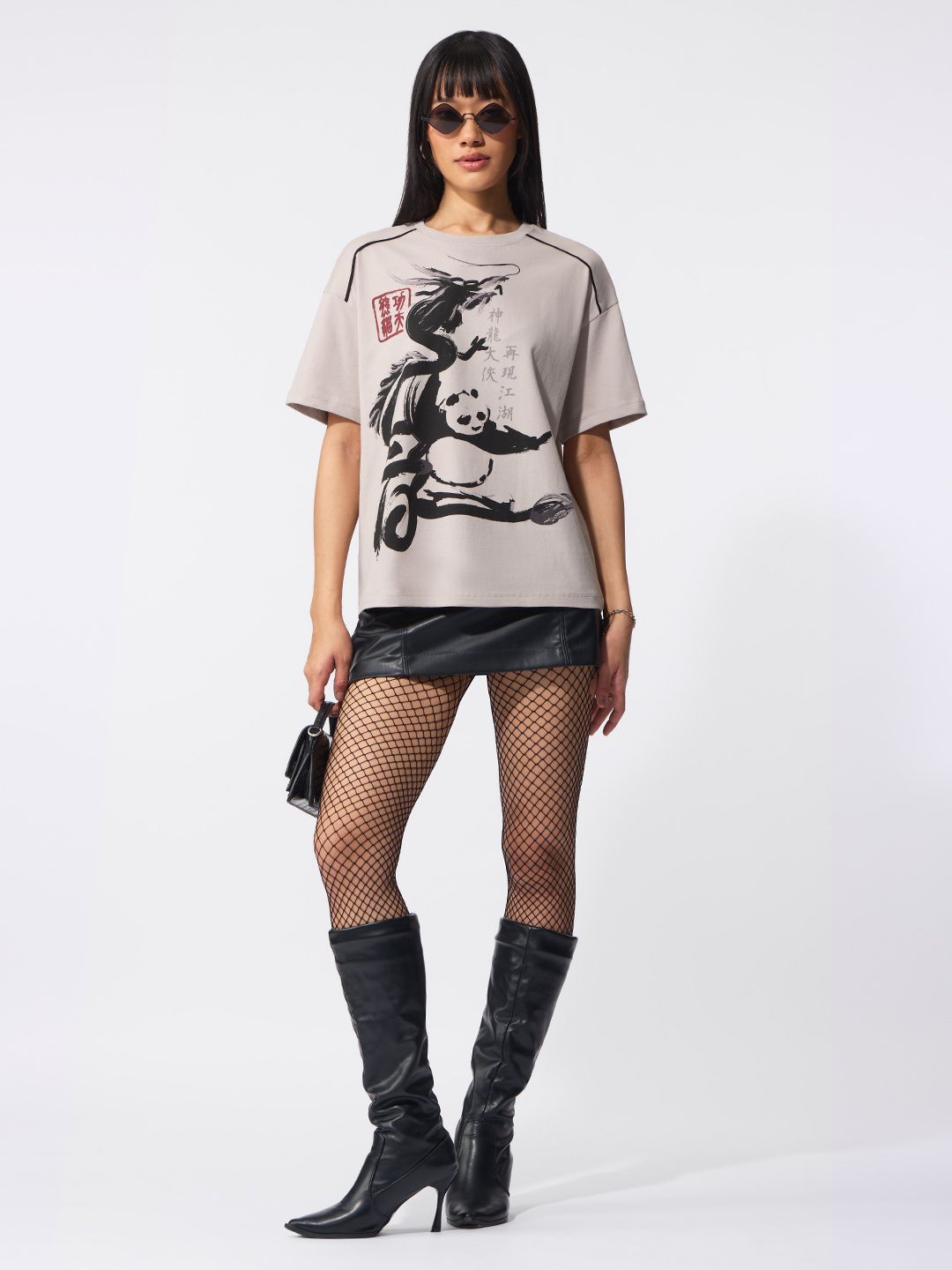Kung Fu Panda: Ink'D Women Oversized T-Shirts