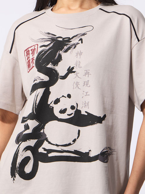 Kung Fu Panda: Ink'D Women Oversized T-Shirts