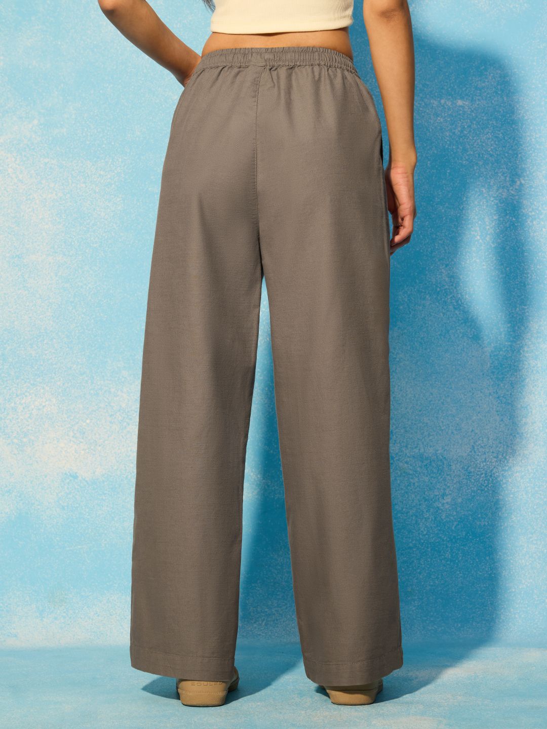 Straight-Fit Pants: Oak Brown Women Straight Pants