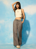 Straight-Fit Pants: Oak Brown Women Straight Pants