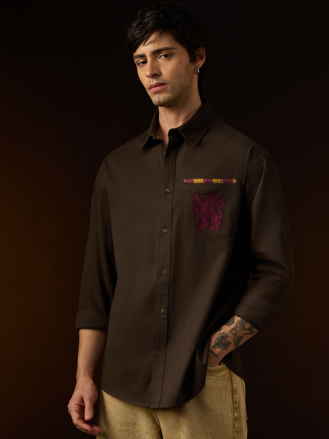 Harry Potter: House Of The Brave Men Relaxed Shirts