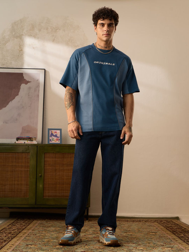 Baggy-Fit Denim: Orion Blue Men Baggy Fit Jeans