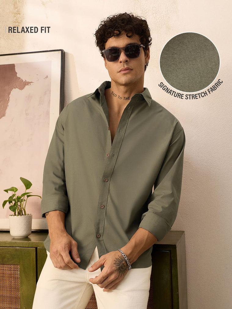 Poplin Shirt: Clover Men Relaxed Shirts